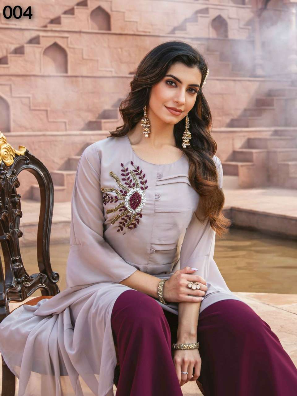 S3forever-Desi Kudi-Handwork-Zardosi-Fox-Georgette-Kurti- Bottom-Dupatta-004-C